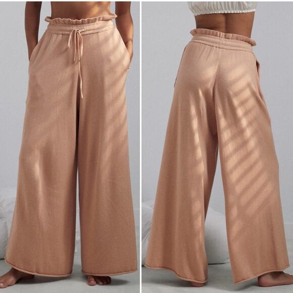 Lunya Cozy Cotton Silk Relaxed Pant Otium Tan Pink Heathered Drawstring M New - Picture 15 of 15